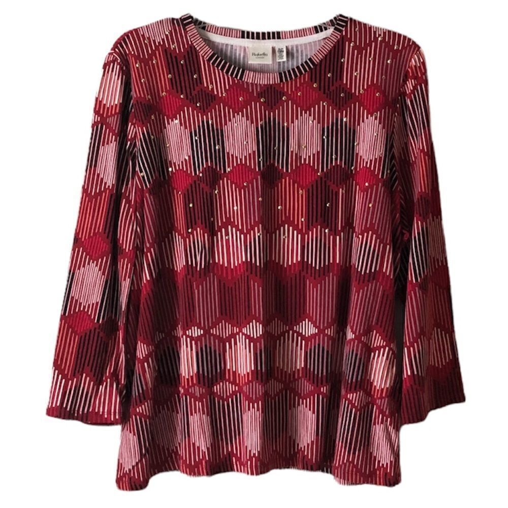Rafaella Argyle Like Studded Top